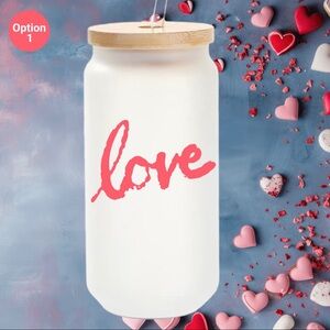 Glass mug with hearts. San Valentines gift valentines. Gift woman gift